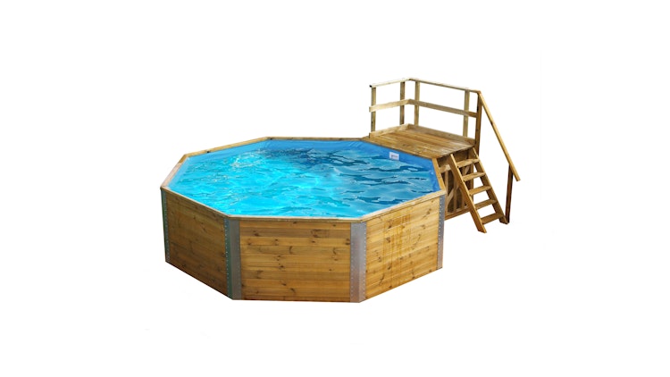 Weka Massivholzpool 593 B Gr. 2, Sparset - 45 mm - 471 x 571 cm inkl. gratis Pool-Pflegeset Bild