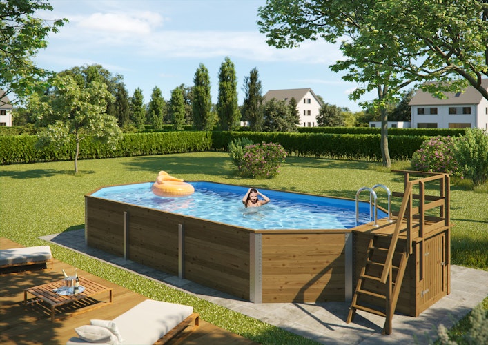 Weka 45 mm Swimmingpool 594 A Sparset - 376 x 850 cm inkl. gratis Pool-Pflegeset Bild