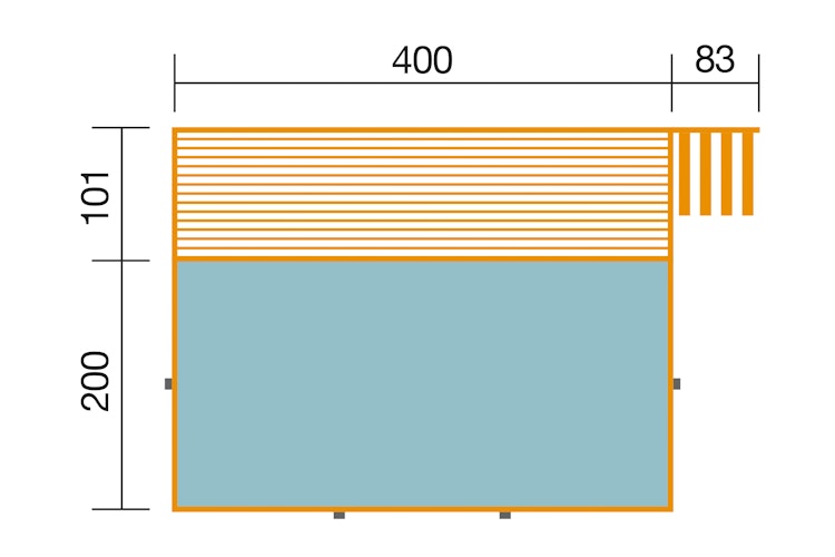 Weka Massivholzpool 595 Gr. 1 - 45 mm - 400 x 301 cm inkl. gratis Pool-Pflegeset Bild