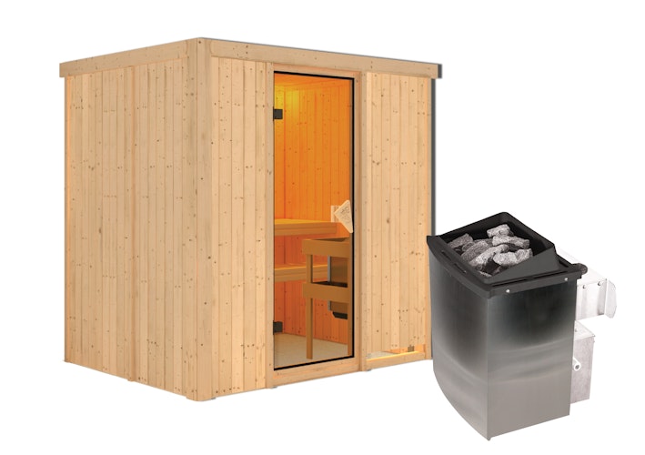 Karibu Sauna Bodin mit Fronteinstieg 68 mm