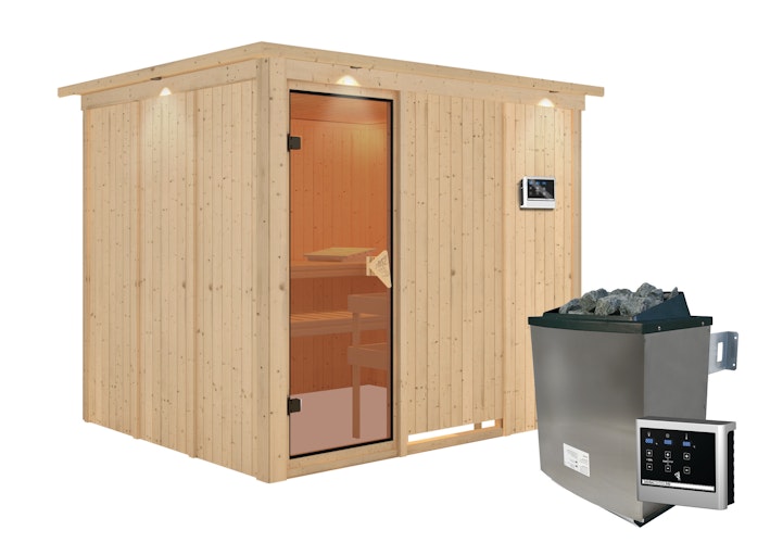Karibu Sauna Gobin mit Fronteinstieg 68 mm