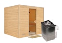 Vorschaubild Karibu Sauna Sonara - Massivholzsauna mit Fronteinstieg 38 mm