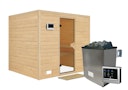 Vorschaubild Karibu Sauna Sonara - Massivholzsauna mit Fronteinstieg 38 mm