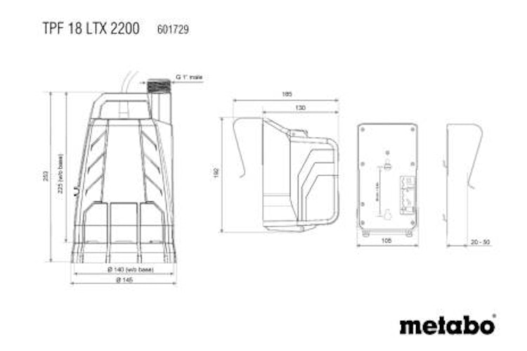 Metabo TPF 18 LTX 2200 * Akku-Tauchpumpe 601729850