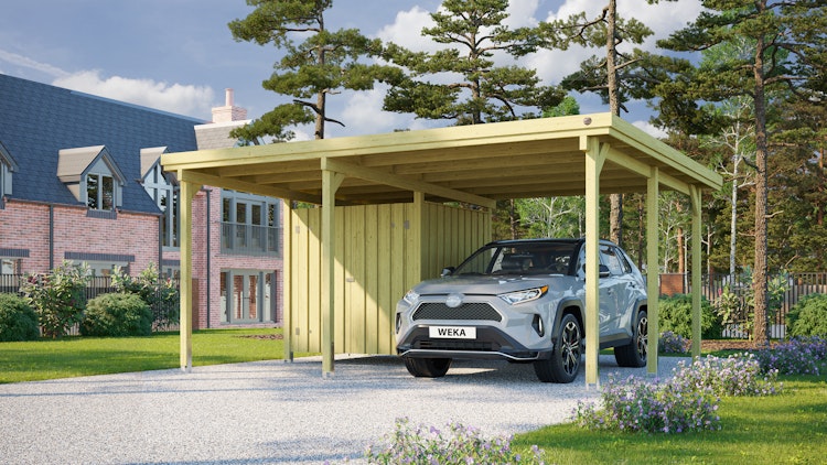 Weka Carport 607 inkl. Geräteraum 1/2/3 inkl. gratis H-Pfostenker im Wert von bis zu 249,99 € Bild