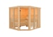 Karibu Sauna Ainur 3 Superior mit Eckeinstieg 68 mm inkl. 9-teiligem gratis ZubehörpaketBild