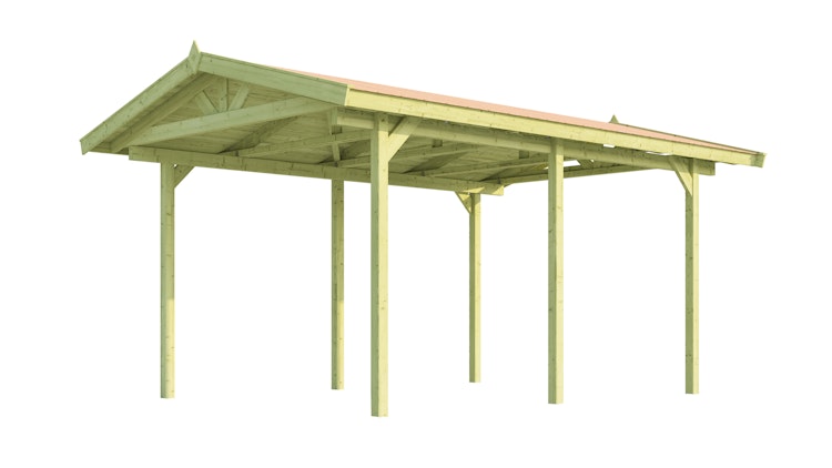 Weka Satteldachcarport 611 inkl. gratis H-Pfostenanker im Wert von 149,99 €  