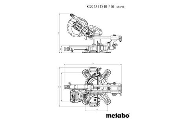 Metabo AKKU-KAPPSÄGE KGS 18 LTX BL 216 (614216920)