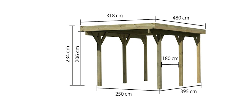 Karibu Carport Einzelcarport Classic Einzel 1 Bild