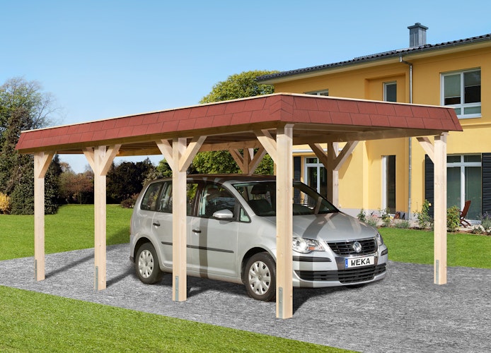 Weka Einzelcarport 615 Leimholz Flachdach  inkl. gratis H-Pfostenker im Wert von bis zu 269,99 €