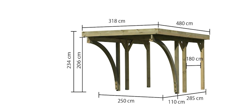 Karibu Carport Einzelcarport Classic Einzel 1 Bild