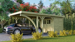 Karibu Carport Einzelcarport Classic Einzel 2 inkl. gratis H-Pfostenanker