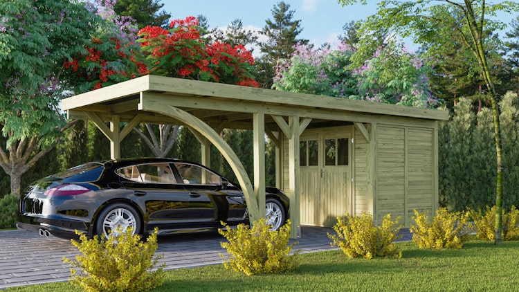 Karibu Carport Einzelcarport Classic Einzel 2 inkl. gratis H-Pfostenanker Bild