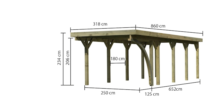 Karibu Carport Einzelcarport Classic Einzel 3