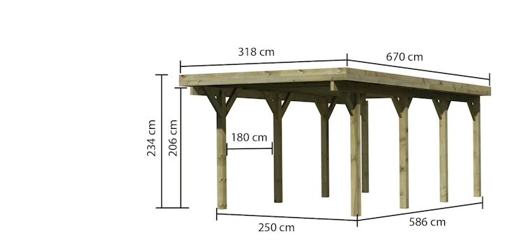 Karibu Carport Einzelcarport Classic Einzel 2 inkl. gratis H-Pfostenanker Bild