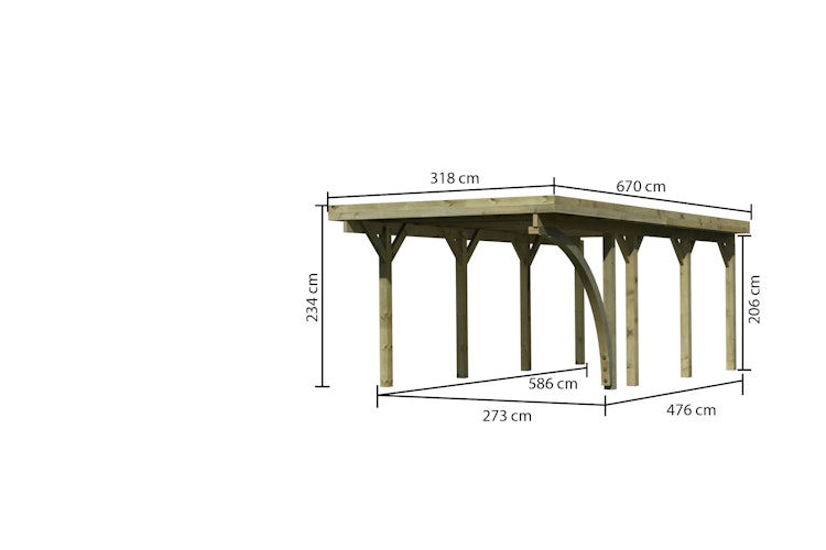 Karibu Carport Einzelcarport Classic Einzel 2 inkl. gratis H-Pfostenanker Bild