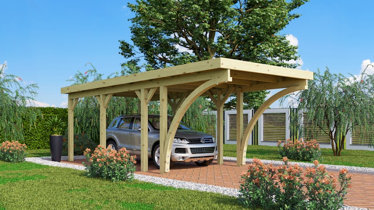 Karibu Carport Einzelcarport Classic Einzel 2 inkl. gratis H-Pfostenanker Bild