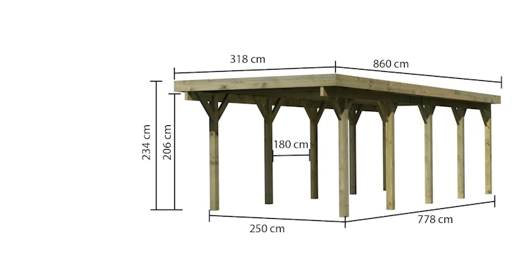 Karibu Carport Einzelcarport Classic Einzel 3