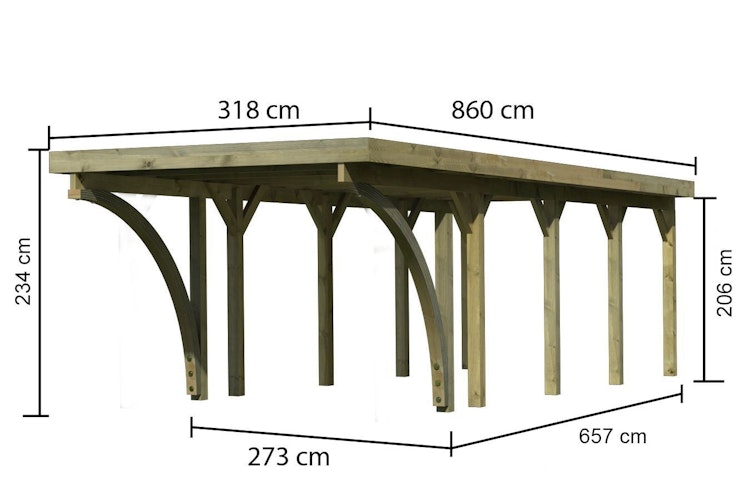 Karibu Carport Einzelcarport Classic Einzel 3