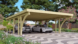 Karibu Carport Doppelcarport Classic Doppel 3 - kesseldruckimprägniert