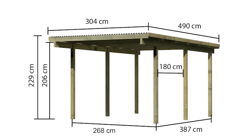 Karibu Carport Einzelcarport Eco 1/2 Bild