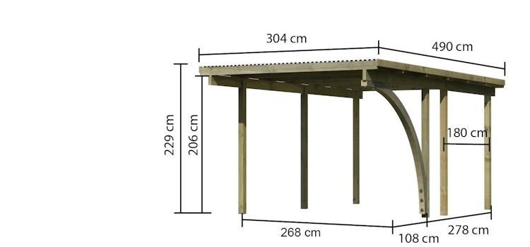 Karibu Carport Einzelcarport Eco 1/2 Bild