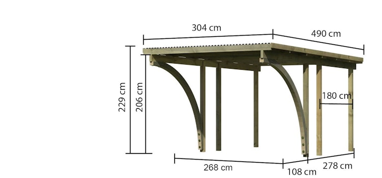 Karibu Carport Einzelcarport Eco 1/2 Bild