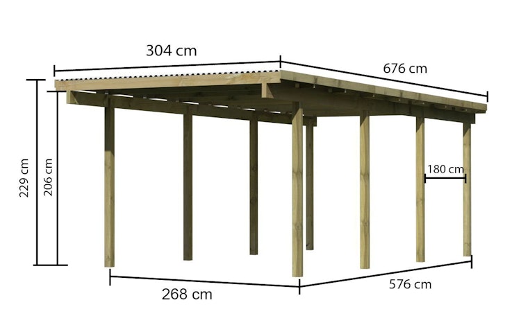 Karibu Carport Einzelcarport Eco 1/2 Bild