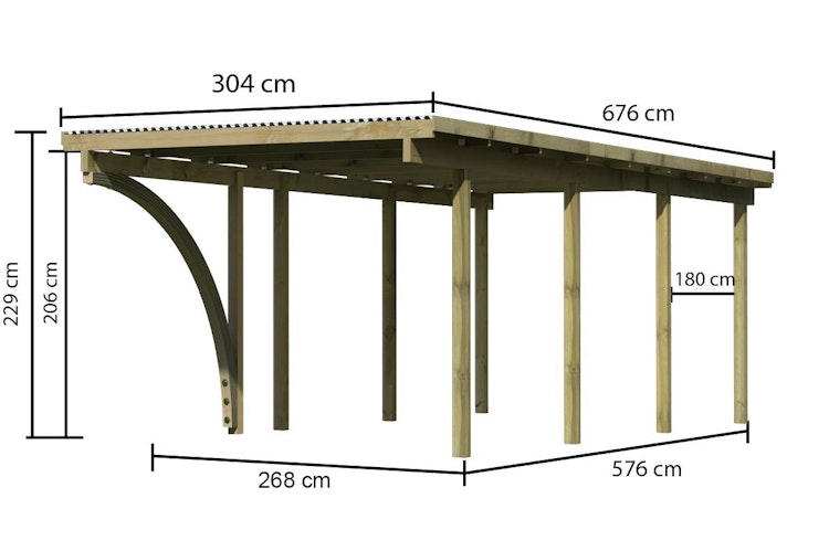 Karibu Carport Einzelcarport Eco 1/2 Bild