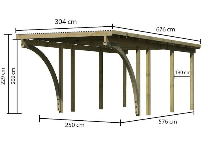 Karibu Carport Einzelcarport Eco 1/2 Bild