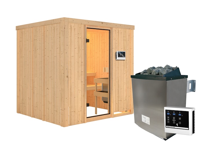 Karibu Woodfeeling Sauna Tromsö - 68 mm Aktionssauna