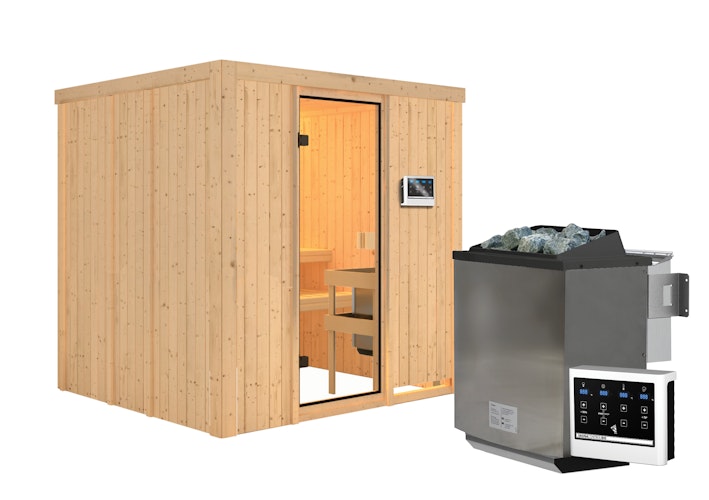Karibu Woodfeeling Sauna Tromsö - 68 mm Aktionssauna