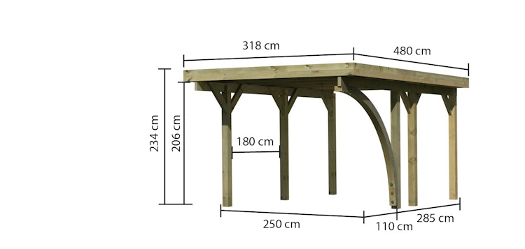 Karibu Carport Einzelcarport Classic Einzel 1 Bild