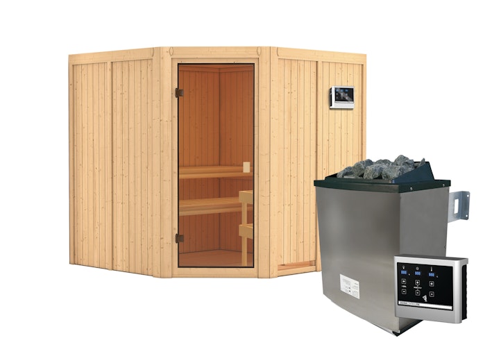 Karibu Woodfeeling Sauna Kotka - 68 mm Aktionssauna