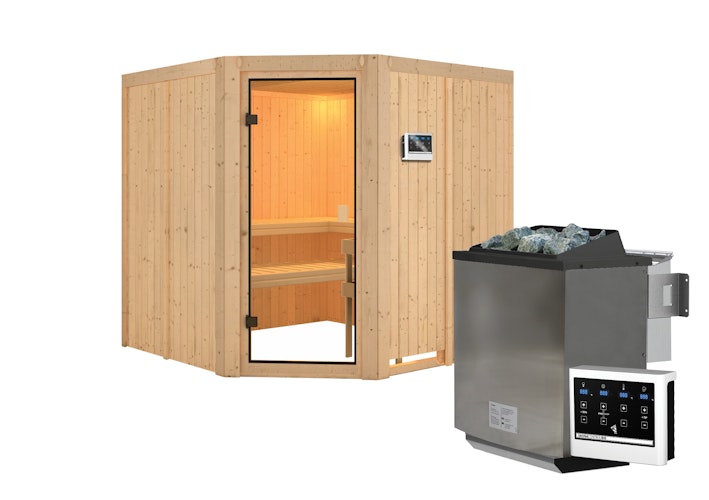 Karibu Woodfeeling Sauna Kotka - 68 mm Aktionssauna