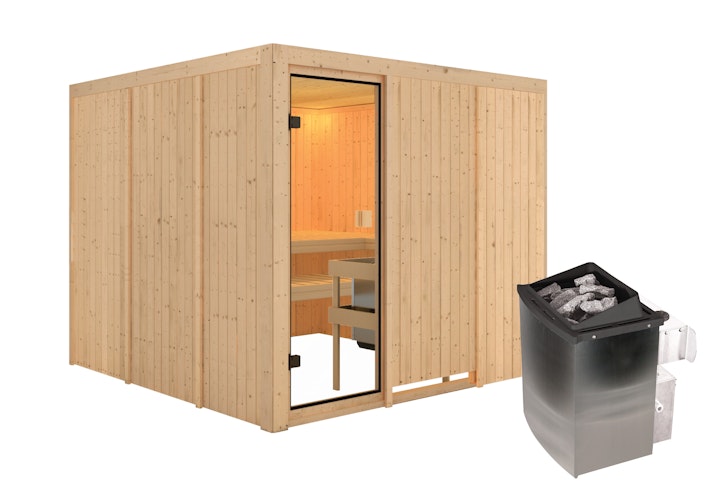 Karibu Woodfeeling Sauna Arvika - 68 mm Aktionssauna