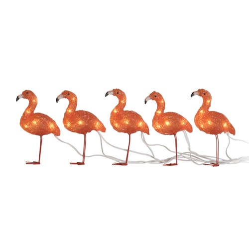 Konstsmide Weihnachtsbeleuchtung  LED Acryl Flamingos 5er-Set