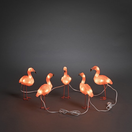 Konstsmide Weihnachtsbeleuchtung  LED Acryl Flamingos 5er-Set