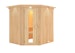 Karibu Energiespar-Sauna Lobin mit Eckeinstieg 68 mm inkl. 9-teiligem gratis ZubehörpaketBild