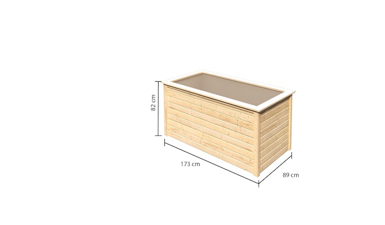Karibu Hochbeet 2 - 835 l Fassungsvermögen, 19 mm Wandstärke