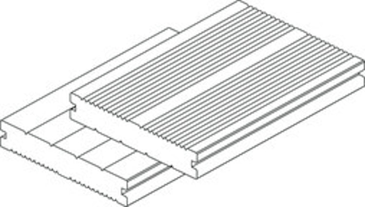 Handmuster OSMO MULTI-DECK Terrassendiele Vollprofil dunkelbraun 25 x 140 mm genutet oder geriffelt Bild