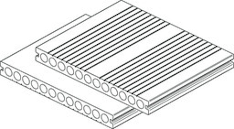 Handmuster OSMO MULTI-DECK Terrassendiele Hohlkammer hellgrau 25 x 150 mm französisch/glatt Bild