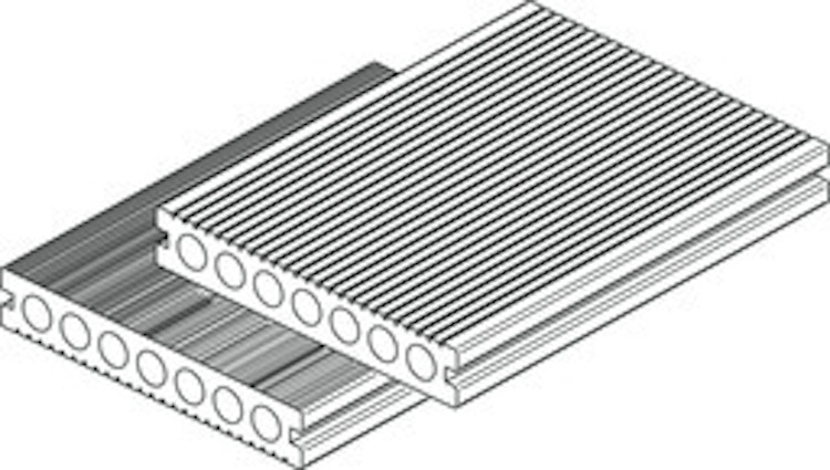 Handmuster OSMO MULTI-DECK Terrassendiele Hohlkammer dunkelbraun 25 x 150 mm gebürstet/geriffelt Bild