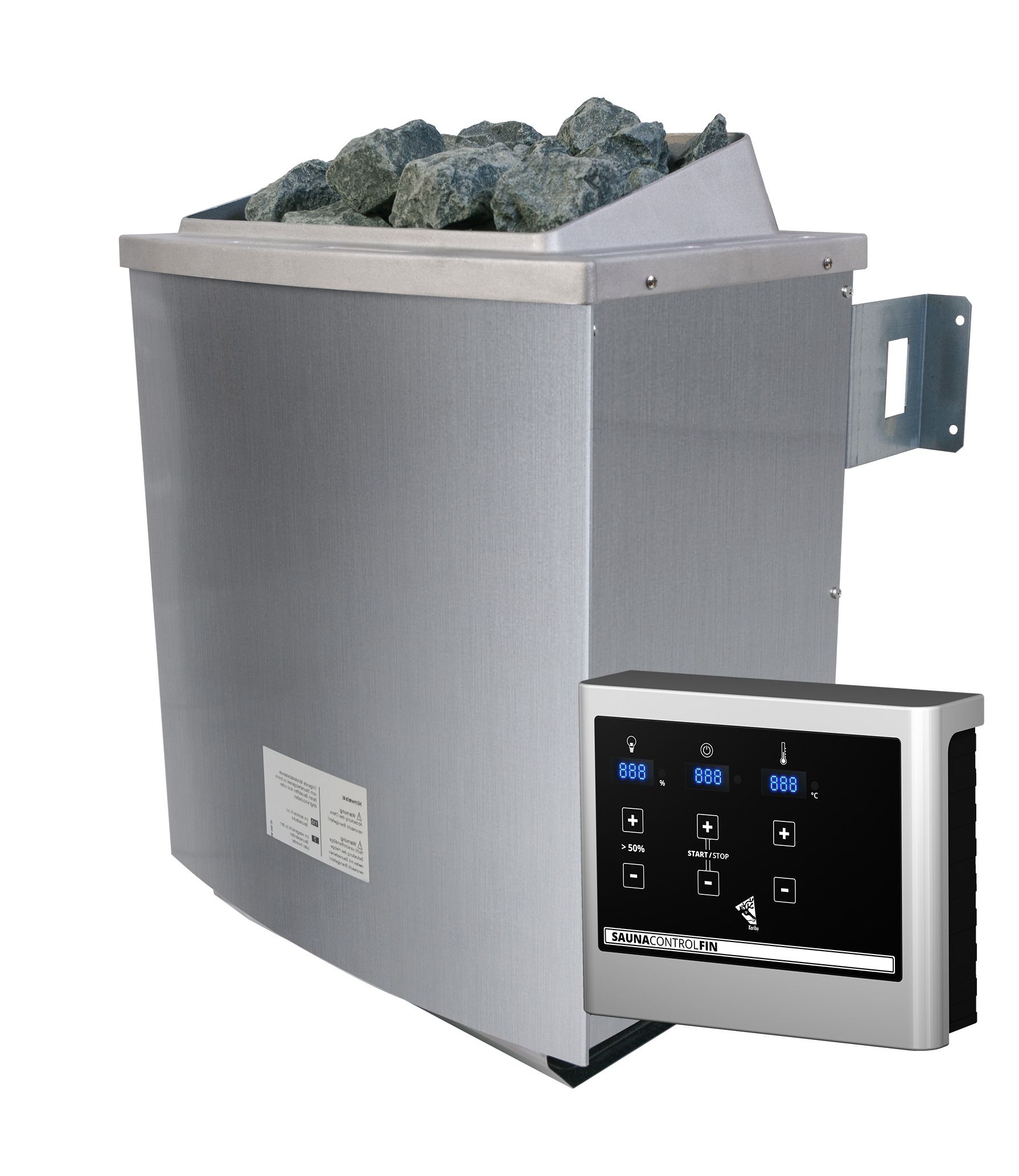 Vorschaubild Galerie Karibu 4,5 kW Saunaofen finnisch inkl. Steuergerät EASY weiß - Sparset