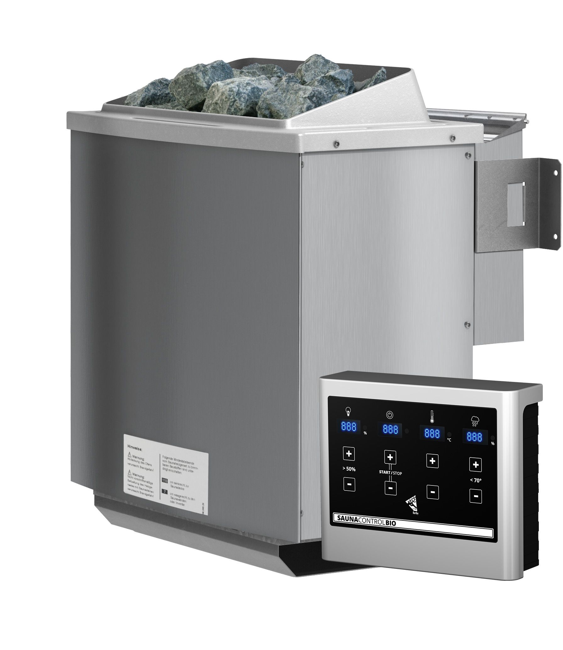 Vorschaubild Galerie Karibu 4,5 kW Bio-Kombiofen Saunaofen inkl. Steuergerät EASY weiß - Sparset (ohne Steine)