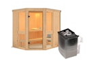 Karibu Amelia 1 - Sauna mit Eckeinstieg 68 mm