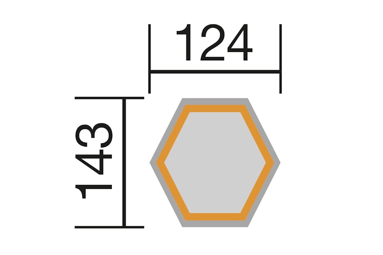 Weka Elementhochbeet 6-Eck, 669, 21 mm