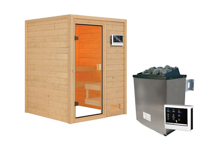 Karibu Woodfeeling Sauna Sandra - 38 mm Massivholz Aktionssauna