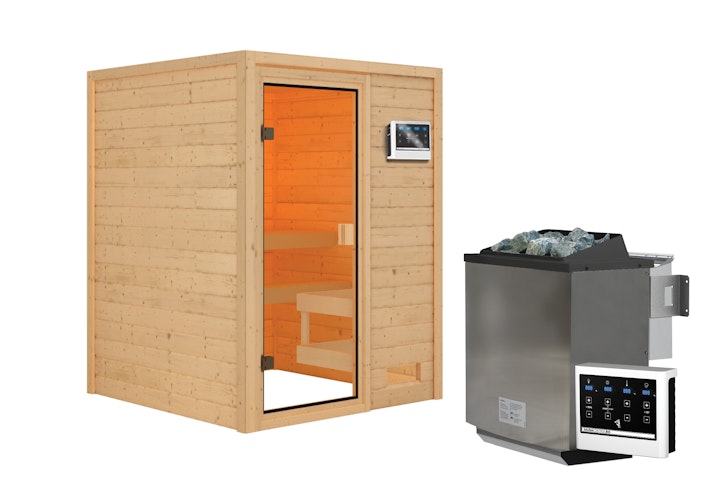 Karibu Woodfeeling Sauna Sandra - 38 mm Massivholz Aktionssauna