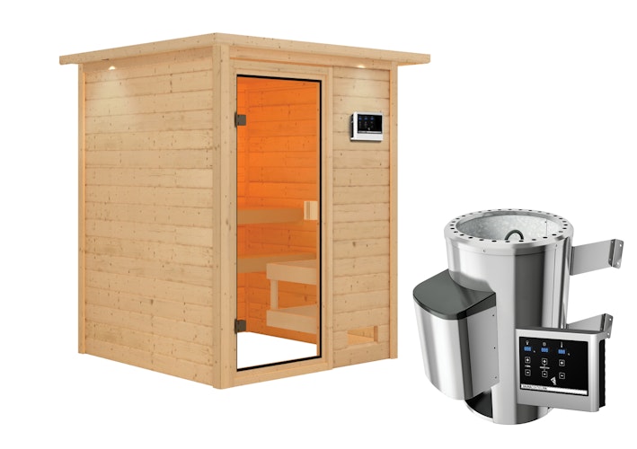 Karibu Woodfeeling Sauna Sandra - 38 mm Massivholz Aktionssauna